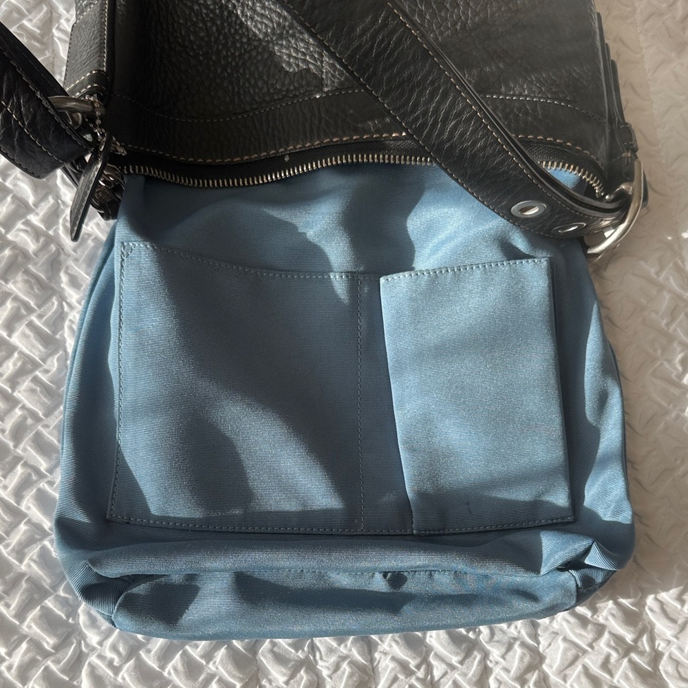 Coach Black Pebble Leather Shoulder Bag - Picture 7 of 9